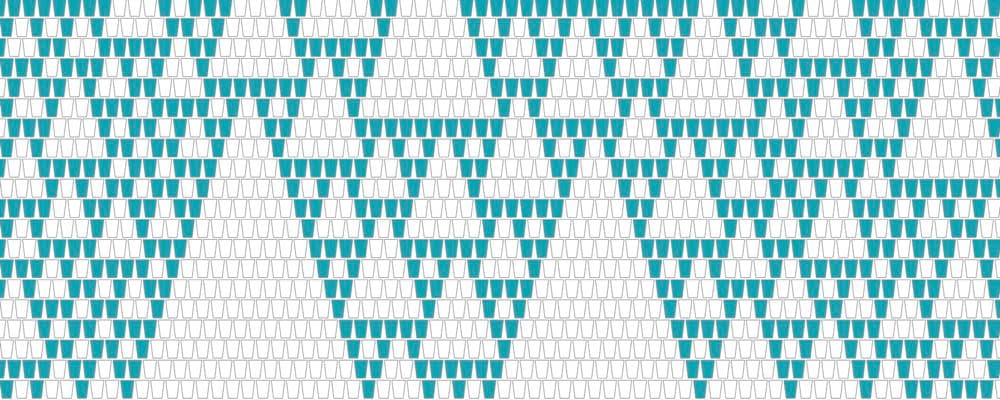 Color chart showing a pattern of teal triangles